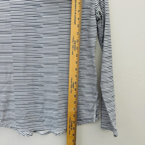 Lucy Black And White Striped Scoop Neck Long Sleeve Tee Women’s Size M - Picture 3 of 7